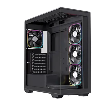 Thùng máy EINAREX Prisma S700 RGB F-ATX (Kèm Sẵn 4F ARGB) | Kính cường lực, USB 3.2 Type-C Gen 2, Đen