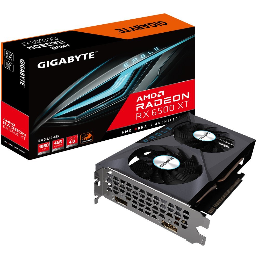Card màn hình GIGABYTE RX 6500 XT 4GB GDDR6 Eagle chơi game Full HD