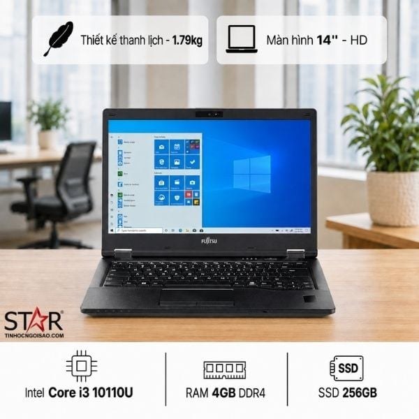 Laptop Fujitsu Lifebook E5410 | Intel Core i3-10110U, 4GB DDR4, SSD 256GB NVMe, 14" HD LED