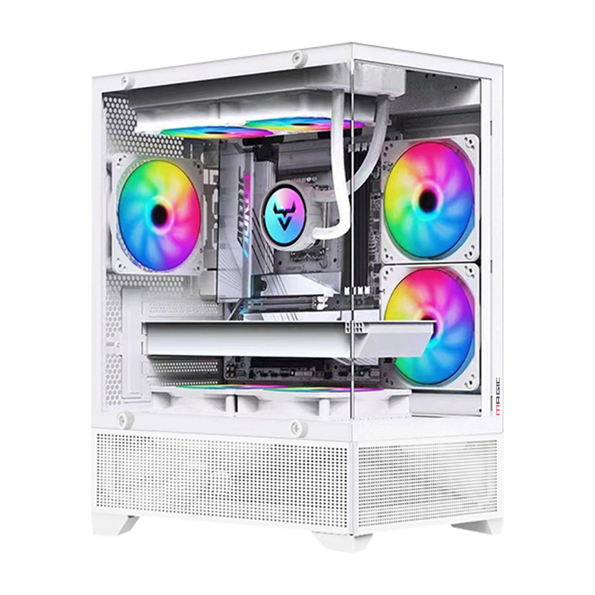 Bộ PC Gaming i5-12400F RX 580 trắng toàn bộ vỏ Magic Mix Tower Air