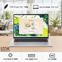 Laptop ACER Aspire Go 14 AG14-72P-563L | Core 5-120U, 16G DDR4, 512G NVMe, 14" FHD, Win 11, Bạc (NX.JSBSV.002)