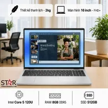 Laptop Dell 16 DC16251 | i5-120U, 8GB DDR5, SSD 512GB NVMe, 16" FHD+ Touch, Win 11, Silver