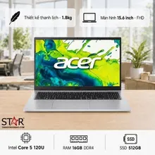 Laptop văn phòng Acer Aspire Go 15 AG15-72P-54GY | CORE 5 120U, 16GB, SSD 512GB, 15.6" FHD