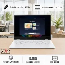Laptop văn phòng Acer Swift Edge 14 AI SFE14-51T-52KD (NX.JG4SV.002) | U5-228V, 32GB LPDDR5X, SSD 512GB NVMe, 14" 2.8K OLED Touch, Trắng