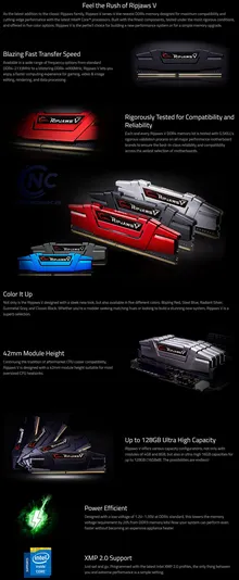 Ram PC GSkill Ripjaws 8GB DDR4 2800MHz (Tản Nhiệt) Cũ