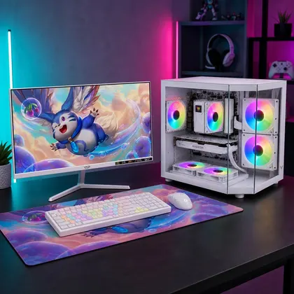 Bộ PC Gaming i3-13100F | RX 580 8GB Trắng | RAM 16GB | SSD NVMe | Màn 24 inch FHD 100Hz