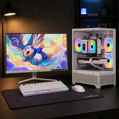 Bộ PC Gaming Intel i5-12400F | AMD RX 580 8GB Trắng | RAM 16GB DDR4 | SSD 512GB NVMe | Màn VSP 24 inch FHD 100Hz