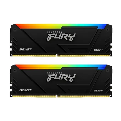 Ram Kingston Fury Beast RGB 16GB | 2x8GB, DDR4, 3200MHz (KF432C16BB2AK2/16)